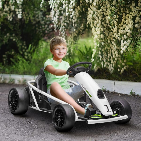 HOMCOM 24V Electric Go Kart for Kids with Music, Horn Honking, Slow Start - Image 2