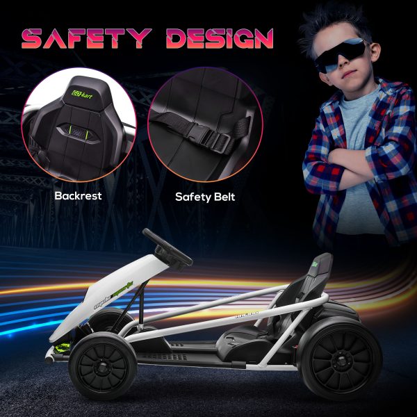 HOMCOM 24V Electric Go Kart for Kids with Music, Horn Honking, Slow Start - Image 6
