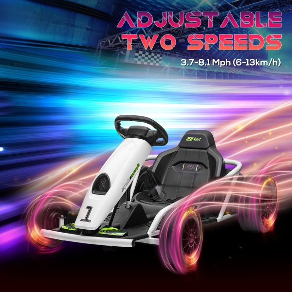 HOMCOM 24V Electric Go Kart for Kids with Music, Horn Honking, Slow Start - Image 4