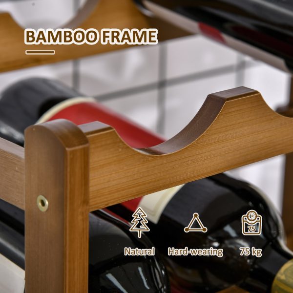 Bamboo Wine Rack 16 Bottles, 4-tier Display Storage Shelves for Countertop - Image 6