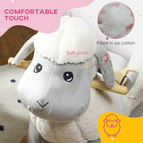 AIYAPLAY Baby Rocking Horse with Safety Belt, Sound, for 1-3 Years, Grey - Image 7