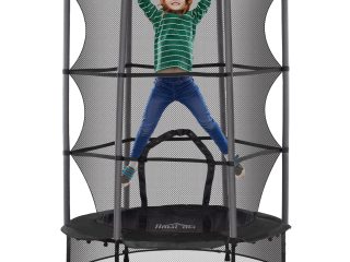 HOMCOM 4.6FT/75" Kids Trampoline with Safety Enclosure, Indoor Outdoor