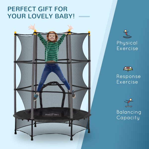 HOMCOM 4.6FT/75" Kids Trampoline with Safety Enclosure, Indoor Outdoor - Image 7