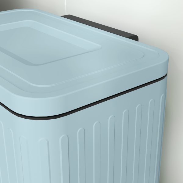 HOMCOM 2 x 20L Double Rubbish Bin, Pedal Bin with Soft-Close Lid, Light Green - Image 8