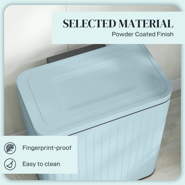HOMCOM 2 x 20L Double Rubbish Bin, Pedal Bin with Soft-Close Lid, Light Green - Image 6