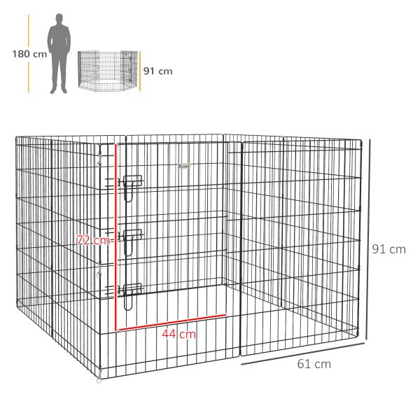 PawHut 8-Panel DIY Dog Pen with Door for Indoor/Outdoor Use, 91cm High - Image 5