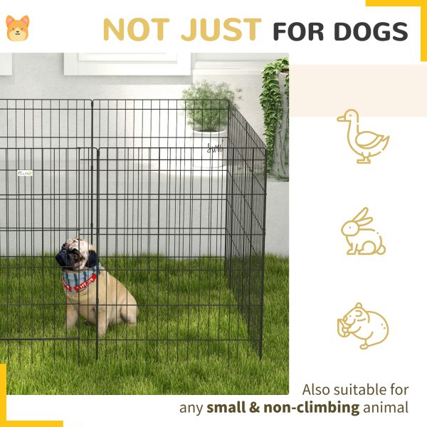 PawHut 8-Panel DIY Dog Pen with Door for Indoor/Outdoor Use, 91cm High - Image 4