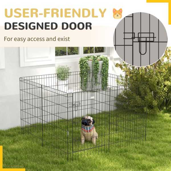 PawHut 8-Panel DIY Dog Pen with Door for Indoor/Outdoor Use, 91cm High - Image 7