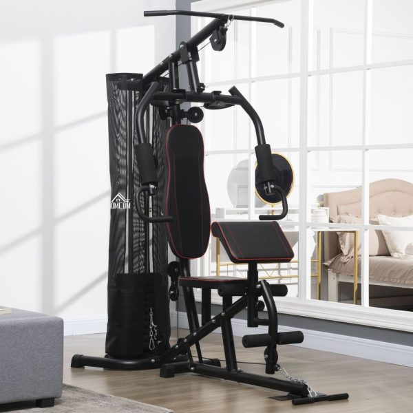 HOMCOM Multi Gym Fitness Equipment Exercise Machine with 45Kg Weight Stack - Image 2