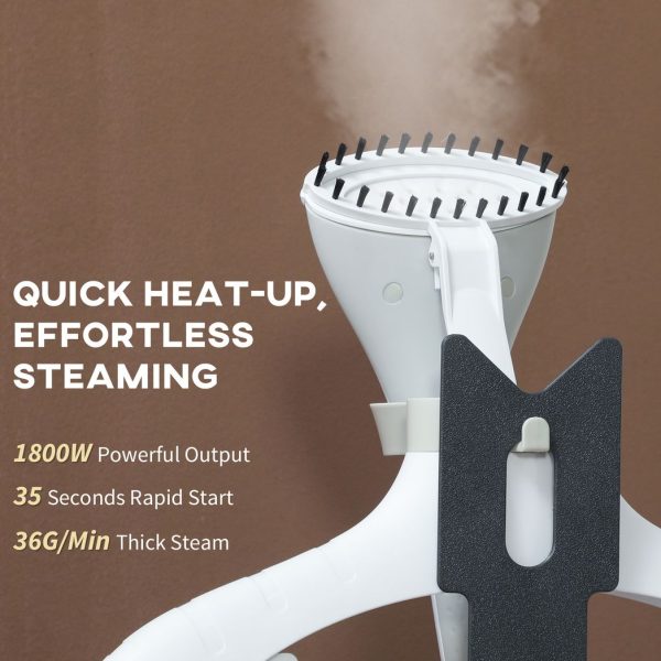 HOMCOM Clothes Steamer, Garment Steamer Clothing Wrinkle Remover, Grey - Image 3