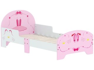AIYAPLAY Ballet Theme Toddler Bed Frame with Safety Rails, for 3-6 Years