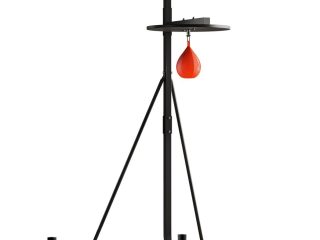 HOMCOM Free-Standing Speed Bag Platform, Adjustable Boxing Punch Bag, Black