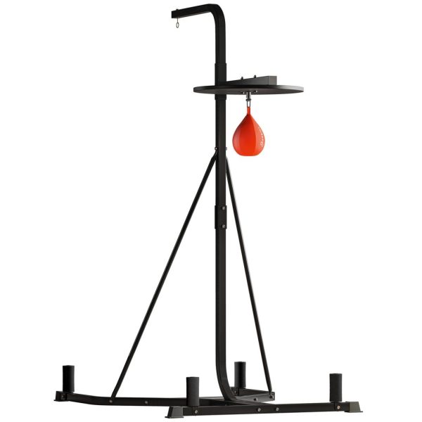 HOMCOM Free-Standing Speed Bag Platform, Adjustable Boxing Punch Bag, Black