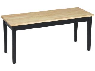 HOMCOM Wood Dining Bench Wooden Bench for 2 People, Black