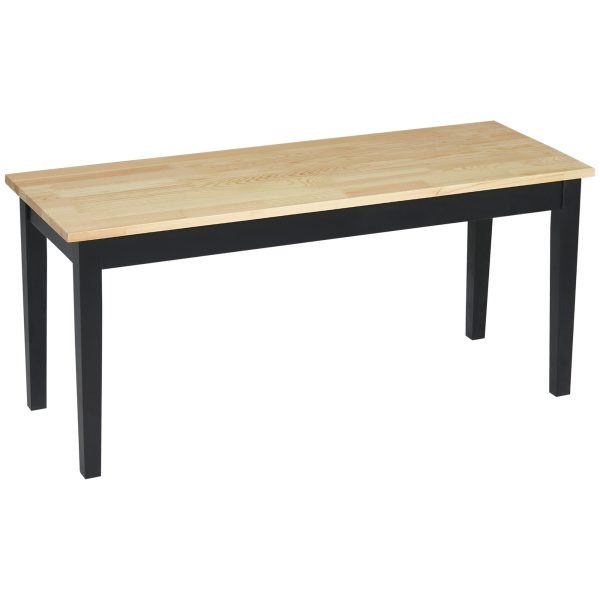 HOMCOM Wood Dining Bench Wooden Bench for 2 People, Black