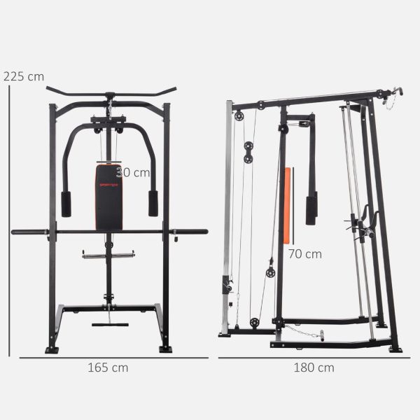 SPORTNOW Multi-Gym Smith Machine Power Cage for Home Gym Weight Lifting - Image 5