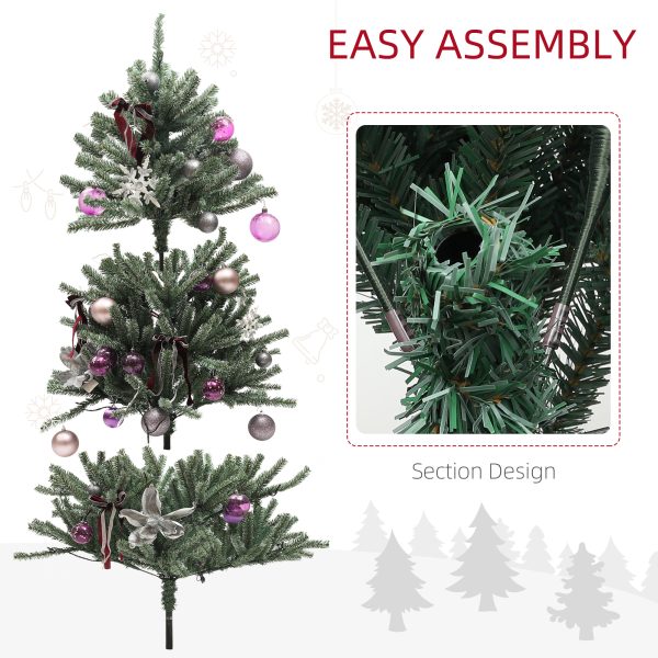 HOMCOM 5ft Artificial Prelit Christmas Tree w/ LED Lights, Purple Ornaments - Image 7