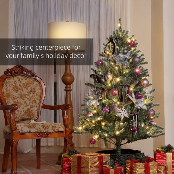 HOMCOM 5ft Artificial Prelit Christmas Tree w/ LED Lights, Purple Ornaments - Image 3