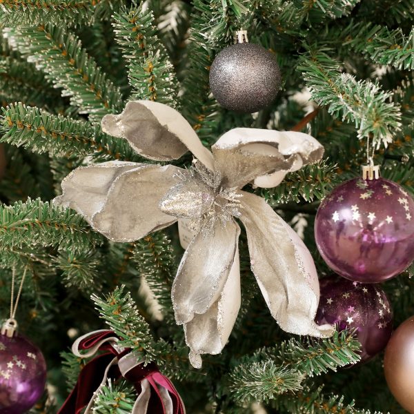 HOMCOM 5ft Artificial Prelit Christmas Tree w/ LED Lights, Purple Ornaments - Image 6