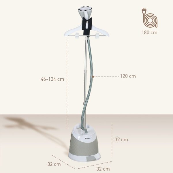 HOMCOM Clothes Steamer, Garment Steamer Clothing Wrinkle Remover, Grey - Image 5