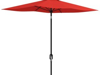 Outsunny 2 x 3(m) Garden Parasol Rectangular Market Umbrella w/ Wine Red