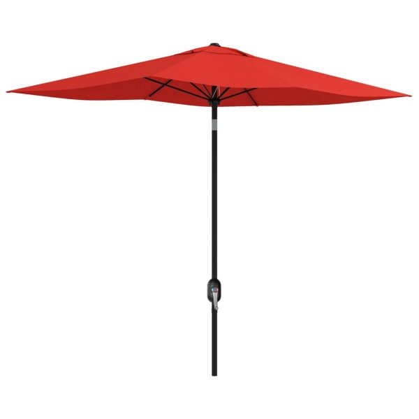 Outsunny 2 x 3(m) Garden Parasol Rectangular Market Umbrella w/ Wine Red