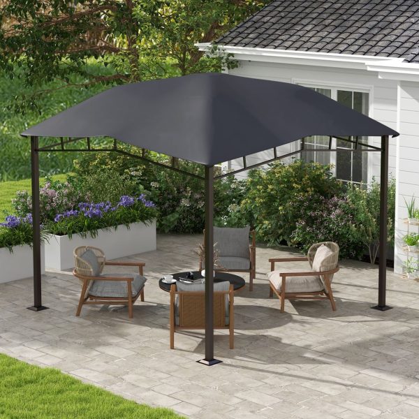 Outsunny 3x3(m) Outdoor Patio Gazebo Pavilion Canopy Tent Steel Frame Grey - Image 7