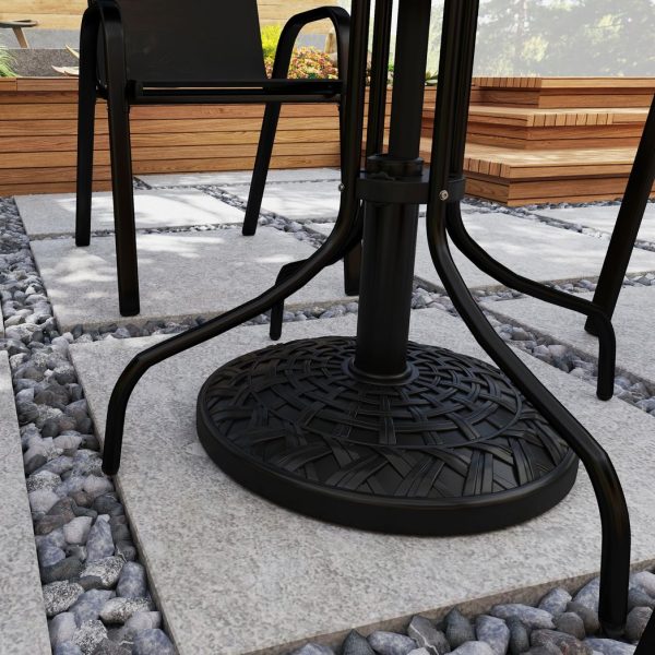 Outsunny 12kg Garden Parasol Base, Round Resin Garden Umbrella Base, Black - Image 8
