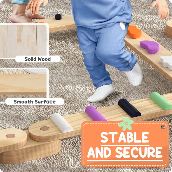 AIYAPLAY Wooden Balance Beam for Kids 3-8 Years Indoor Outdoor Use - Image 6