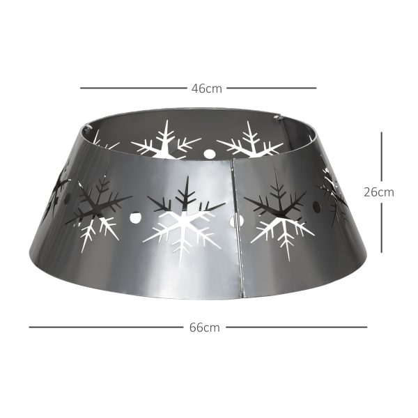 HOMCOM Christmas Tree Base Cover with Hollow Snowflake Patterns Xmas Decoration - Image 5