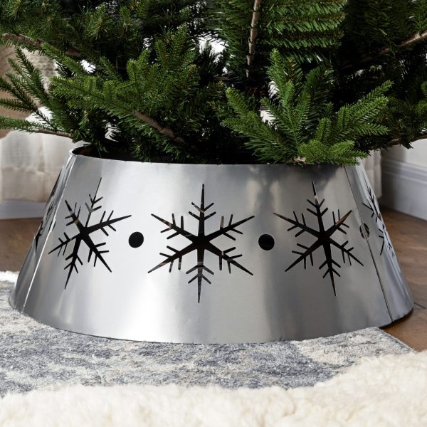 HOMCOM Christmas Tree Base Cover with Hollow Snowflake Patterns Xmas Decoration - Image 7