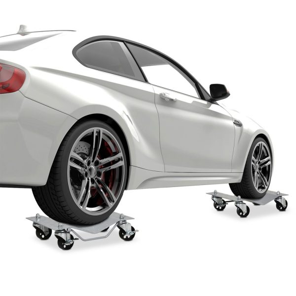 DURHAND 2PCS 680kg Car Wheel Dollies with Swivel Casters, Wheel Dolly, Grey - Image 3