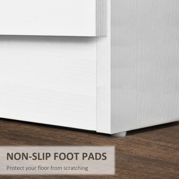 HOMCOM Modern 3 Drawers Side Cabinet Wooden Bedside Table White - Image 6