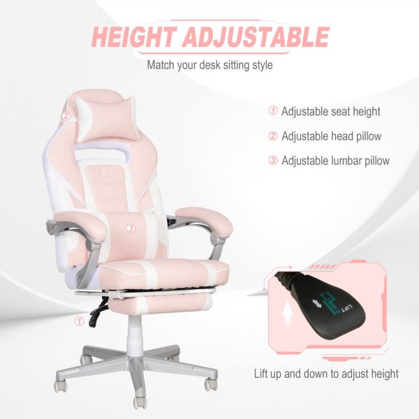 HOMCOM PU Leather Gaming Chair with Footrest 150 Degree Reclining Back - Image 3