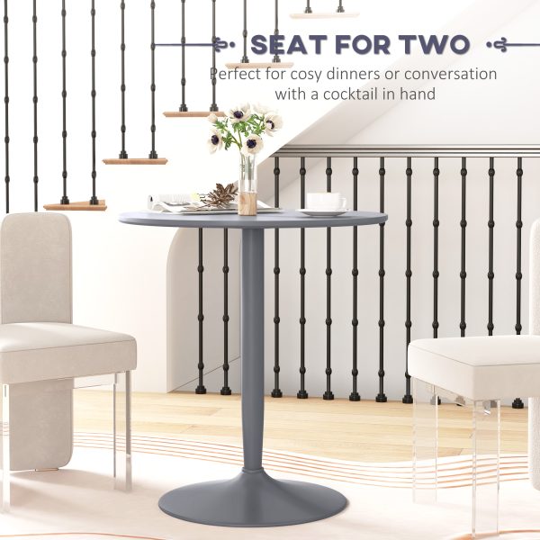 HOMCOM Round Dining Table w/ Steel Base, Non-slip Pad for Living Room - Image 3