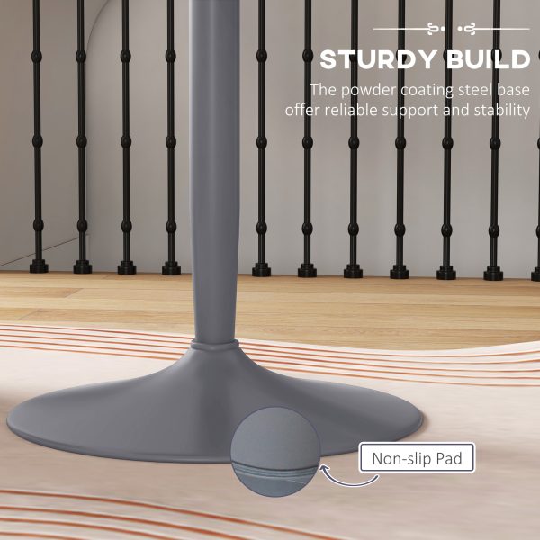 HOMCOM Round Dining Table w/ Steel Base, Non-slip Pad for Living Room - Image 4