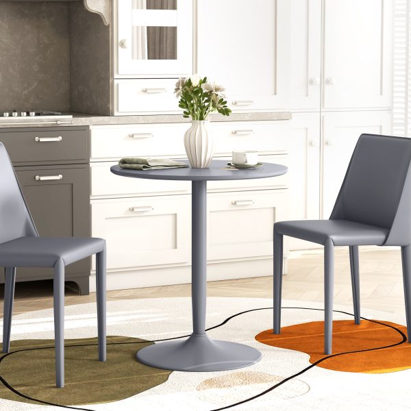 HOMCOM Round Dining Table w/ Steel Base, Non-slip Pad for Living Room - Image 2