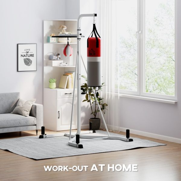 HOMCOM Punchbag & Speedball Boxing Station Frame Freestanding, White - Image 4