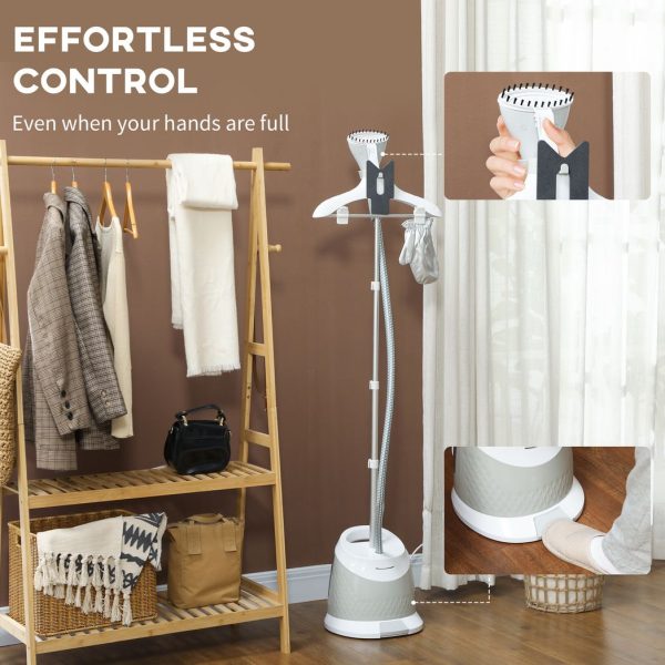 HOMCOM Clothes Steamer, Garment Steamer Clothing Wrinkle Remover, Grey - Image 8