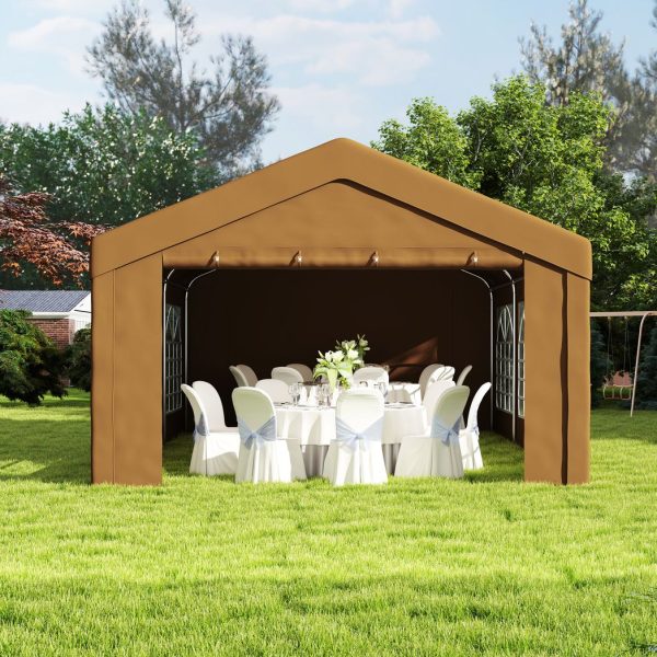 Outsunny 6m Garden Gazebo Carport Shelter w/ Removable Sidewalls, Yellow - Image 7