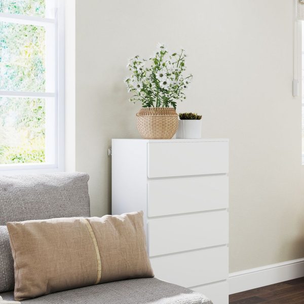 HOMCOM Bedroom Chest of Drawers, 5 Drawers Dresser, Drawer Unit, White - Image 8