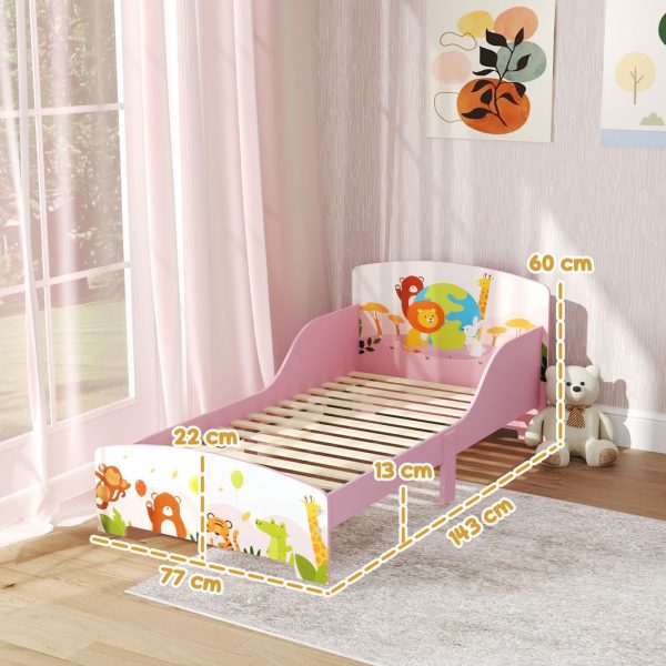 AIYAPLAY Toddler Bed, Cute Animal-Themed Kids Bed Frame, 143 x 77 x 60cm - Image 5