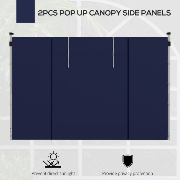 Outsunny 3x3(m) or 3x6m Pop Up Gazebo Side Panels Replacement, 2 Pack, Blue - Image 3