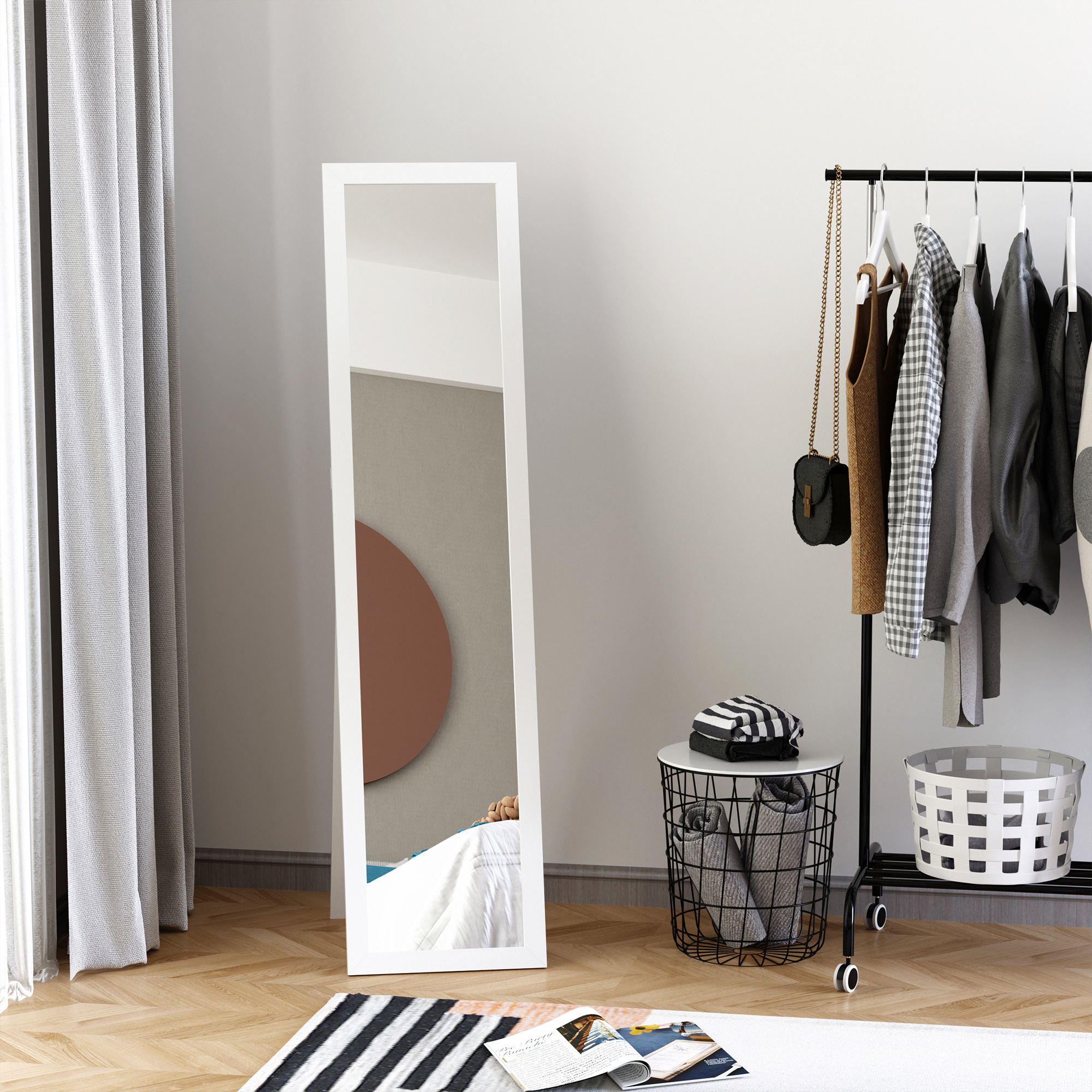HOMCOM Full Length Mirror, Floor Standing or Wall-Mounted Long Mirror - Image 2