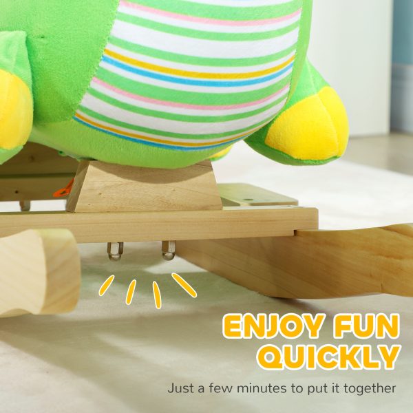 AIYAPLAY Rocking Horse Dinosaur Design Baby Rocker with Animal Sound, Green - Image 6