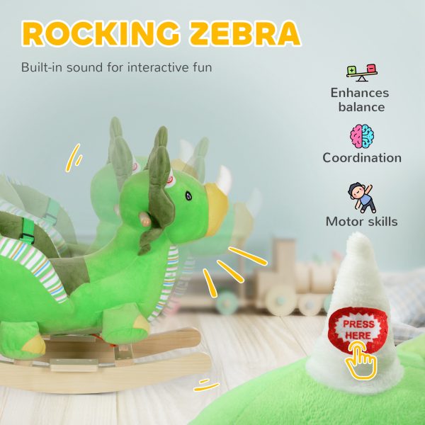AIYAPLAY Rocking Horse Dinosaur Design Baby Rocker with Animal Sound, Green - Image 3