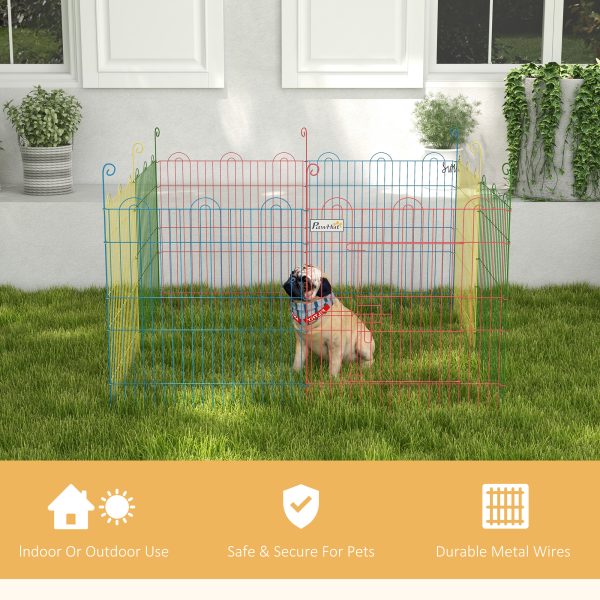 PawHut Pet Playpen Dog Puppy Crate Kennel w/ Door, 60H x Φ156cm - Image 7