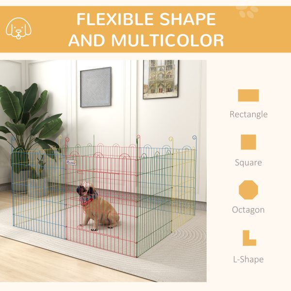 PawHut Pet Playpen Dog Puppy Crate Kennel w/ Door, 60H x Φ156cm - Image 4