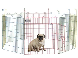 PawHut Pet Playpen Dog Puppy Crate Kennel w/ Door, 60H x Φ156cm