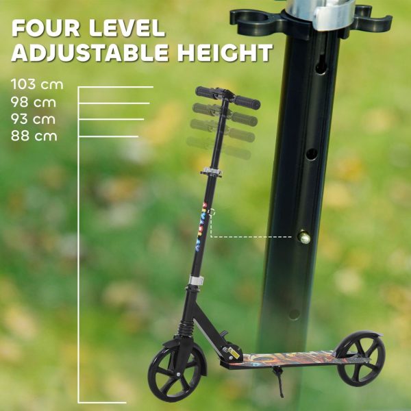 AIYAPLAY Kids Scooter, Foldable Kick Scooter w/ Adjustable Handlebar, Black - Image 3